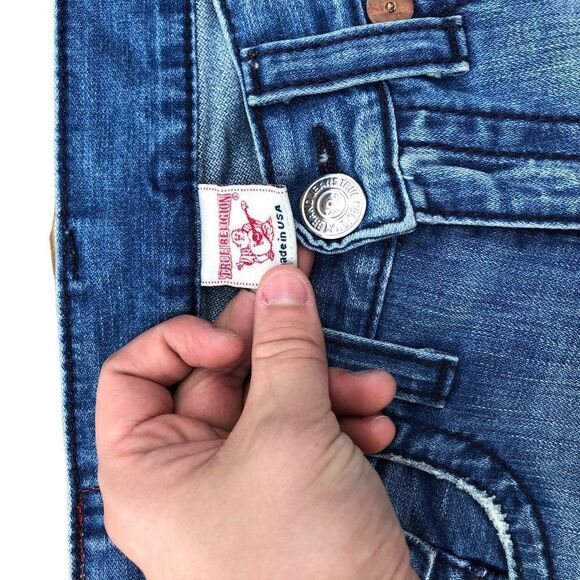 True Religion Jeans Size 34 RAINBOW JOEY Blue - Picture 6 of 11